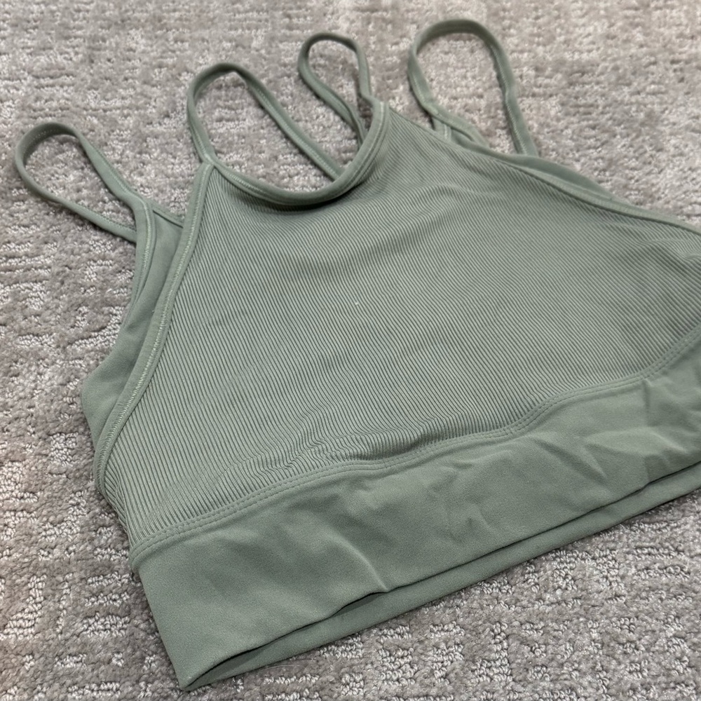NIKE Women's Green Ribbed Bralette
